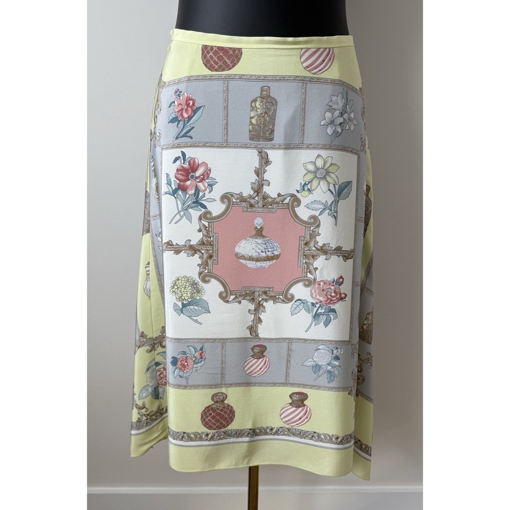 N Company Women's 100% Silk Skirt Size 10 Lined Feminine Flattering Midi  NWOT